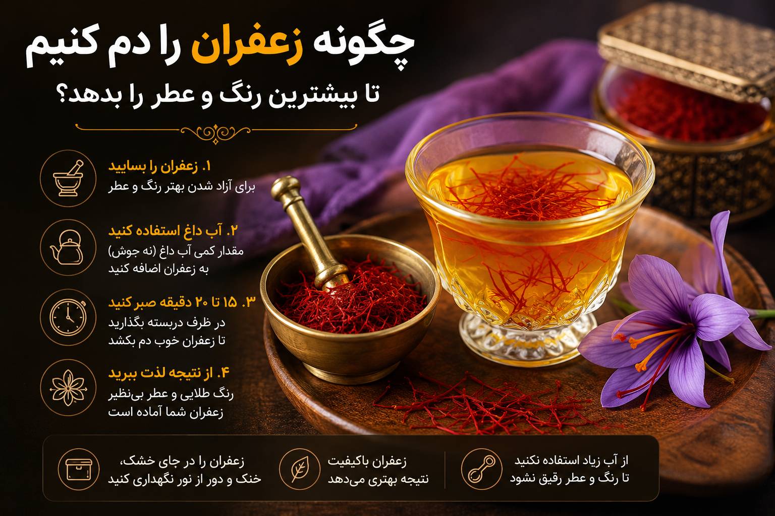 دم کردن زعفران